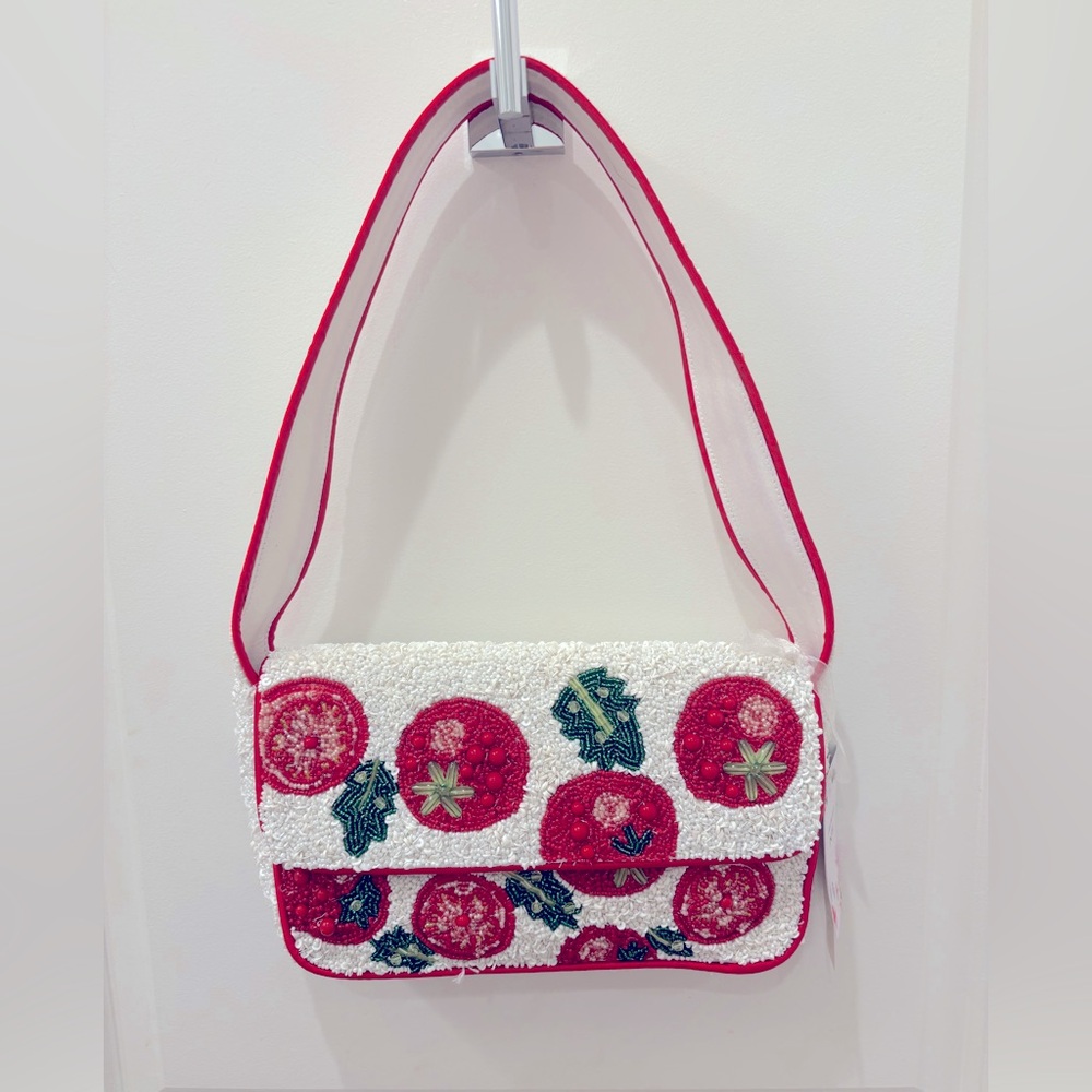 NWT viral beaded tomato shoulder bag
